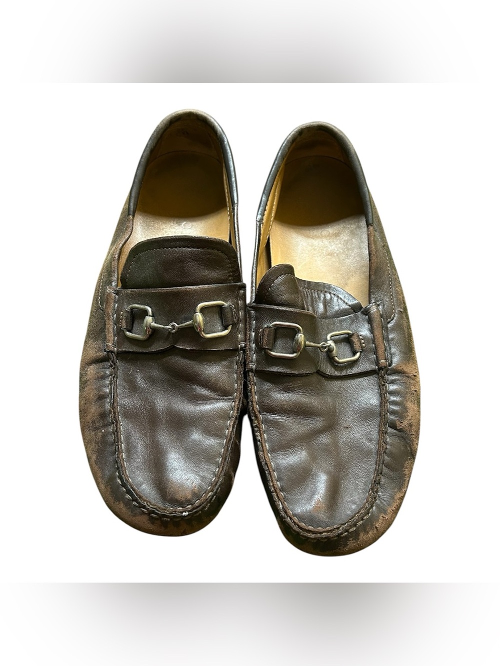 Gucci Brown Leather Men's Bit Loafers